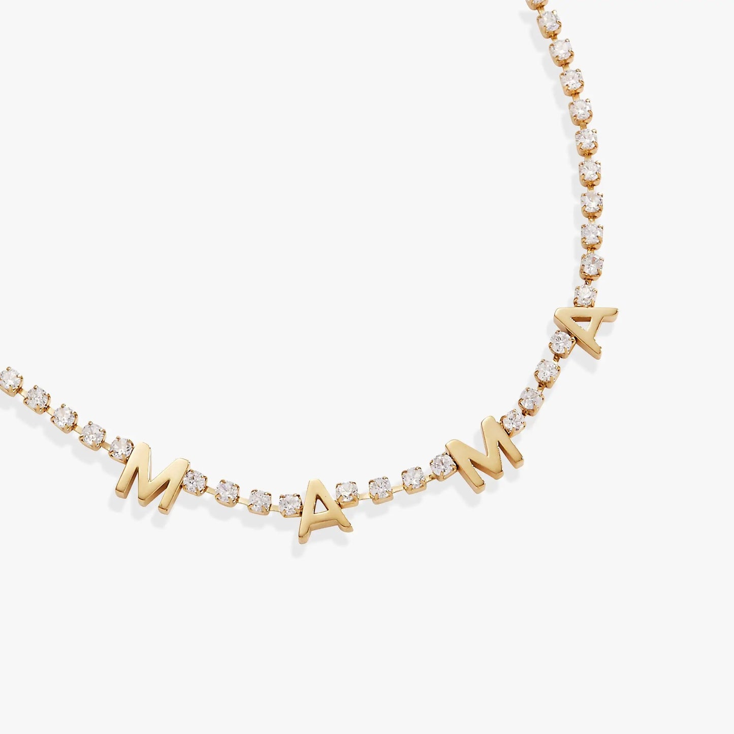 Mama Crystal Tennis Necklace by ALEX AND ANI in gold-tone with clear crystals on Tampa Home & Garden Store