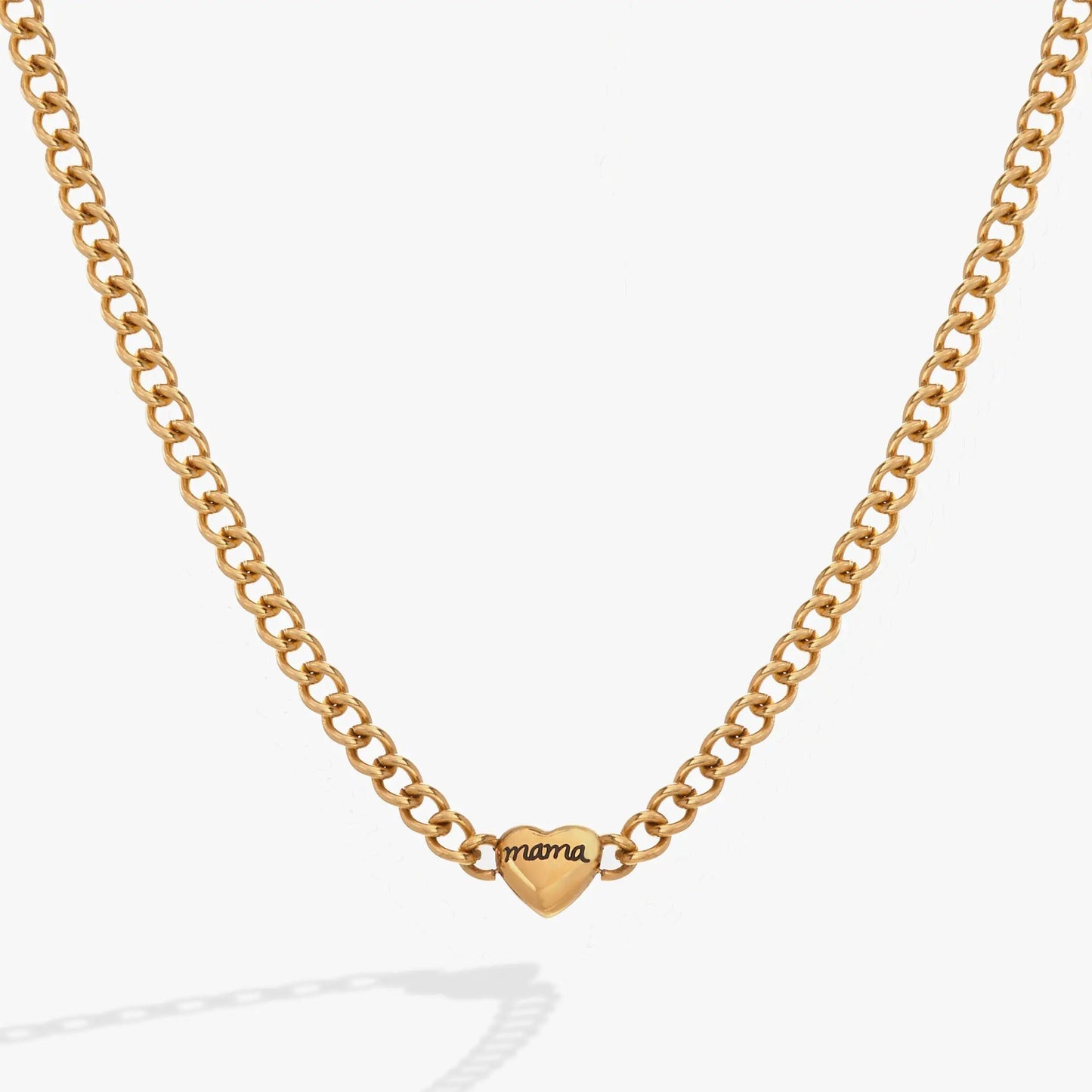 Mama Curb Chain Necklace by ALEX AND ANI gold-tone with Mama inscription heart charm on Tampa Home & Garden Store