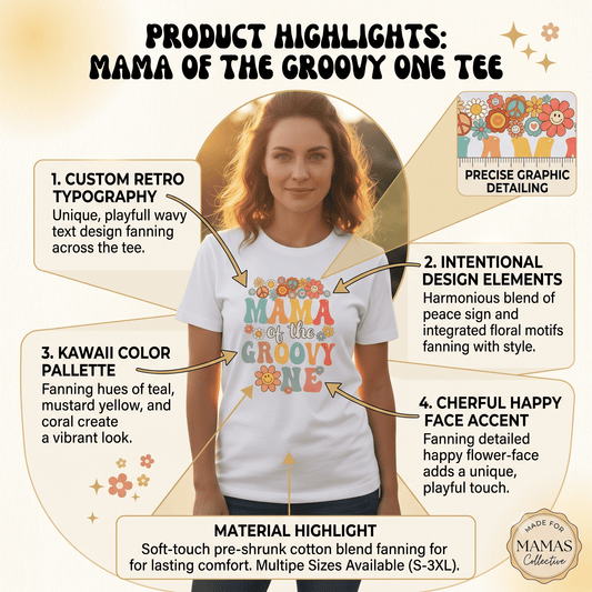 Mama of the Groovy One Cotton Graphic Tee
