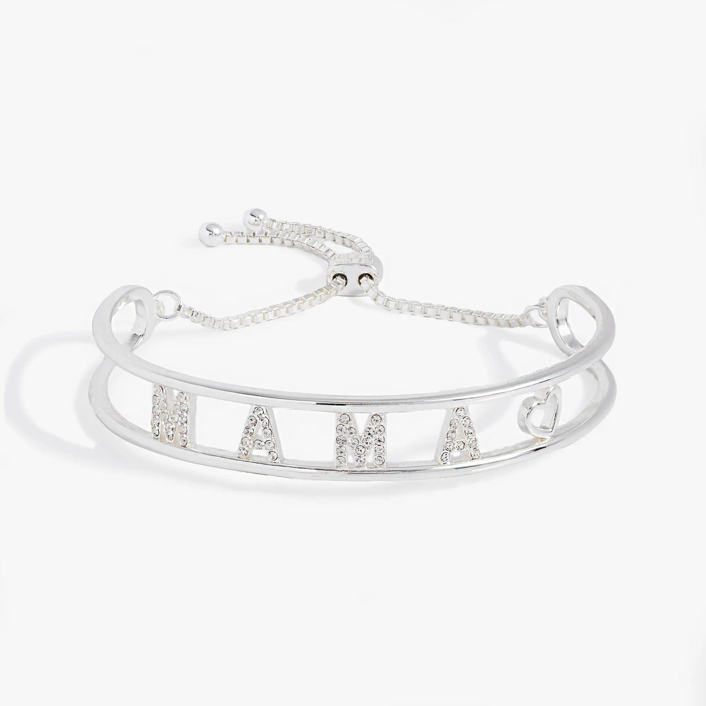 Mama Bolo Bracelet With Crystals and Heart Charm