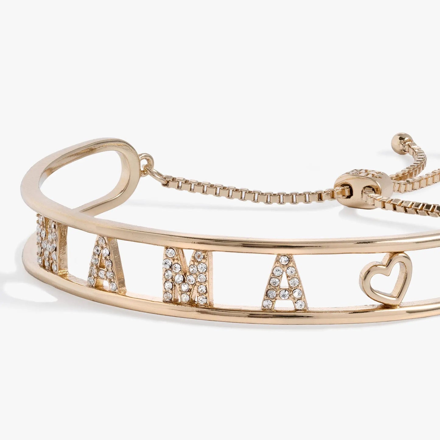 Mama Bolo Bracelet With Crystals and Heart Charm