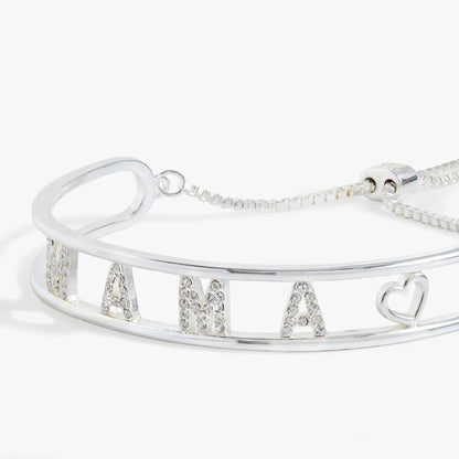Mama Bolo Bracelet With Crystals and Heart Charm