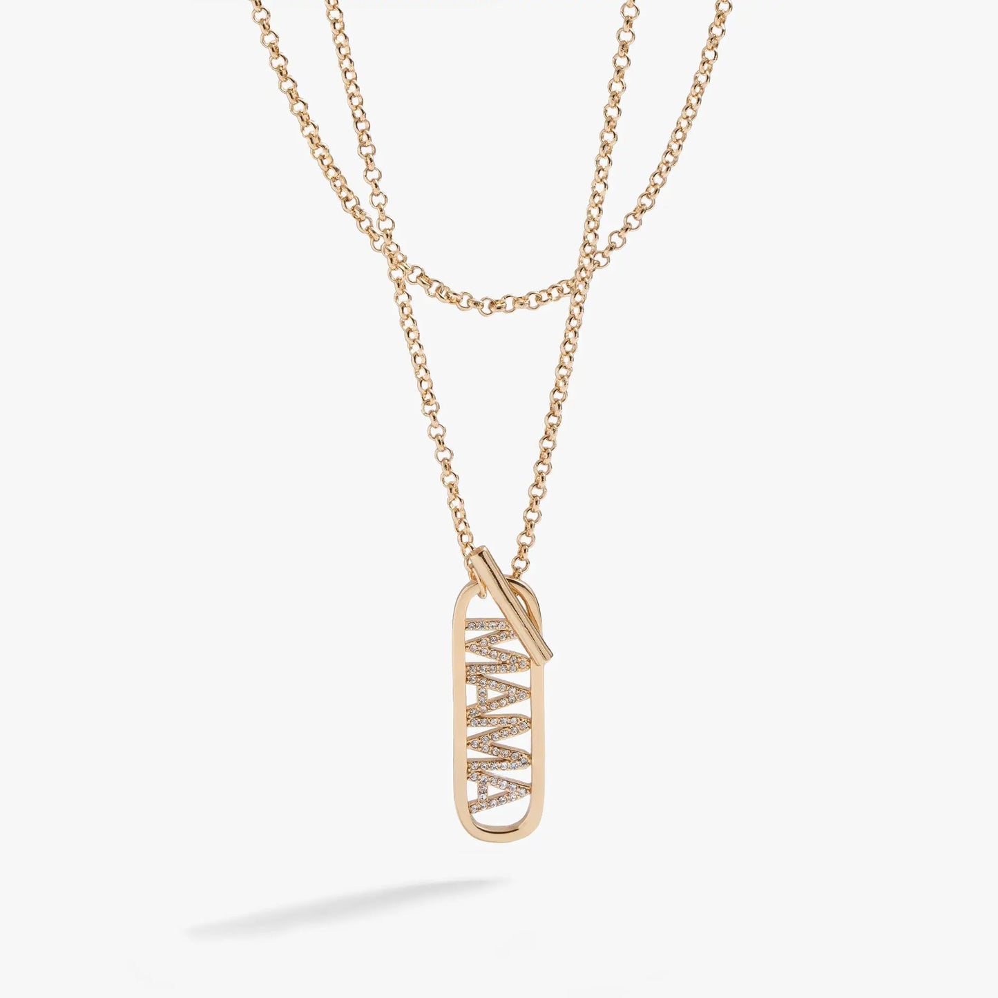 Mama Toggle Pendant Necklace for Double Wrap