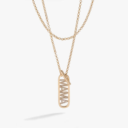 Mama Toggle Pendant Necklace for Double Wrap