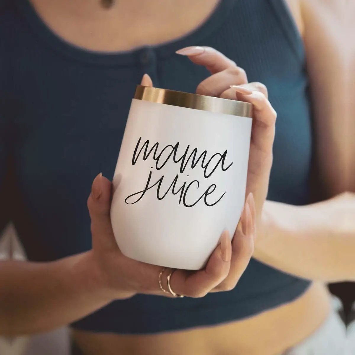 Mama Juice Stainless Steel Wine Tumbler With Lid