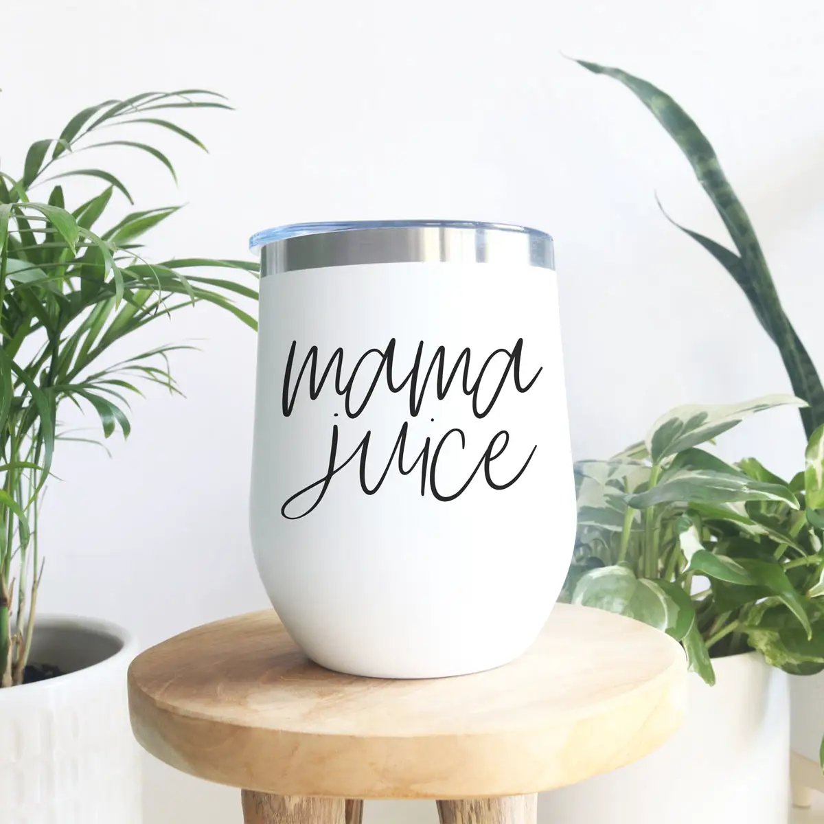 Mama Juice Stainless Steel Wine Tumbler With Lid