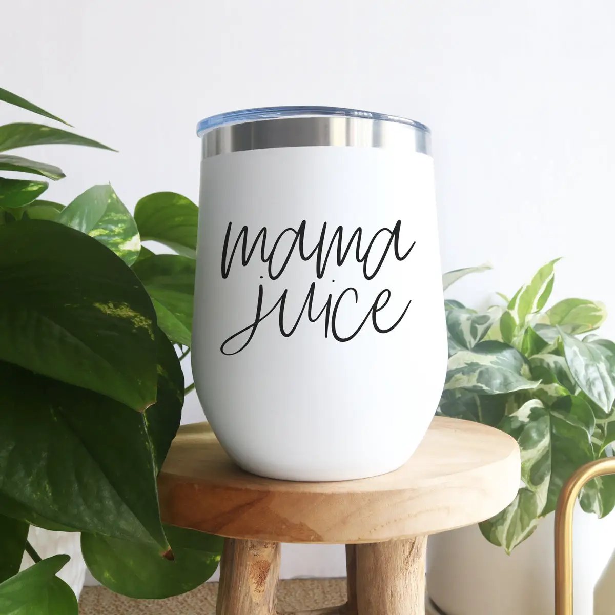 Mama Juice Stainless Steel Wine Tumbler With Lid