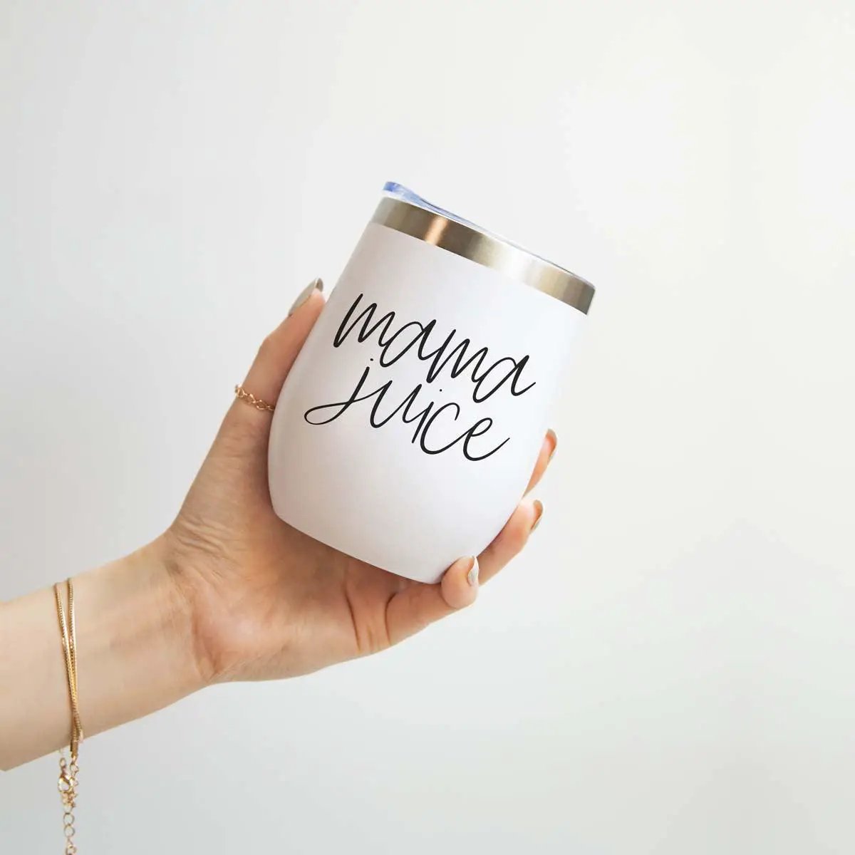 Mama Juice Stainless Steel Wine Tumbler With Lid