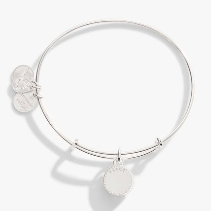 March Birthstone Aquamarine Charm Bangle Set