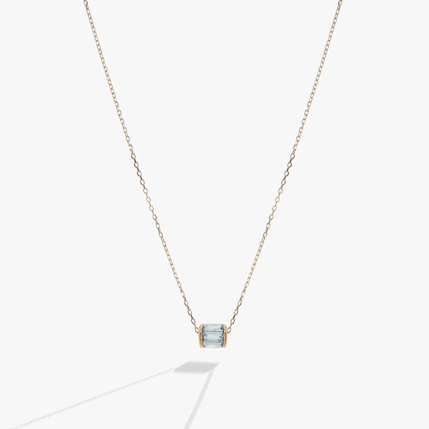 March Birthstone Pendant Necklace by ALEX AND ANI in rose gold with aquamarine pendant on Tampa Home & Garden Store