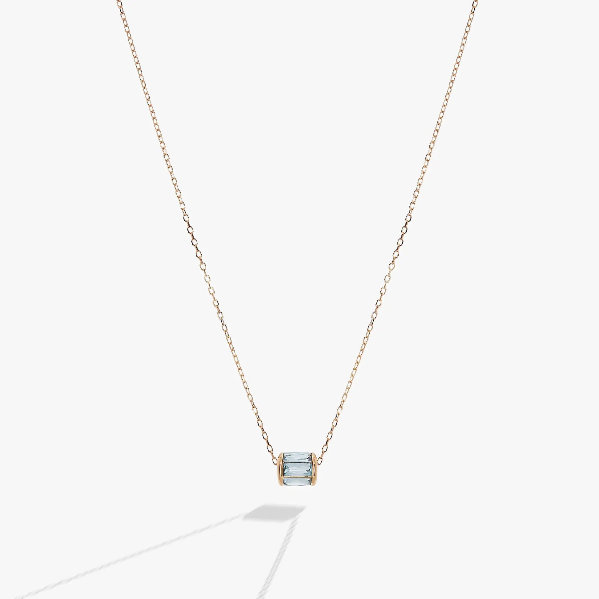 March Birthstone Pendant Necklace by ALEX AND ANI in rose gold with aquamarine pendant on Tampa Home & Garden Store