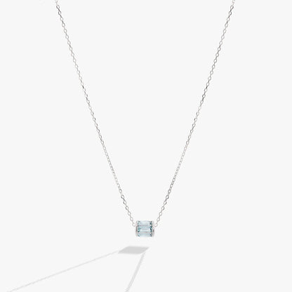 March Birthstone Pendant Necklace with aquamarine stone on Alex and Ani sterling silver chain on Tampa Home & Garden Store