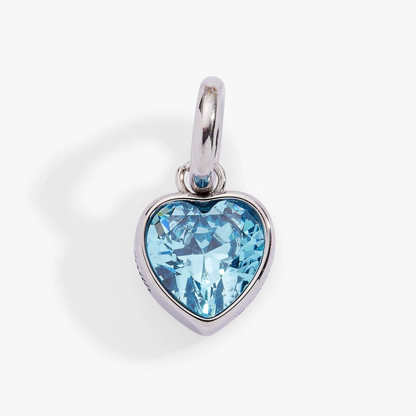 Faith March Birthstone Heart Charm Aquamarine