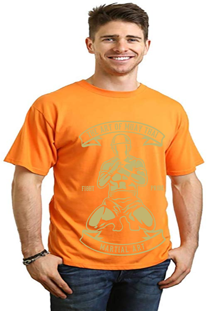 Martial Art men's bamboo viscose/organic cotton short-sleeve graphic T-shirt orange Spun Bamboo on Tampa Home & Garden Store