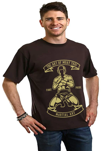 Martial Art Men's brown bamboo viscose/organic cotton graphic T-shirt by Spun Bamboo on Tampa Home & Garden Store