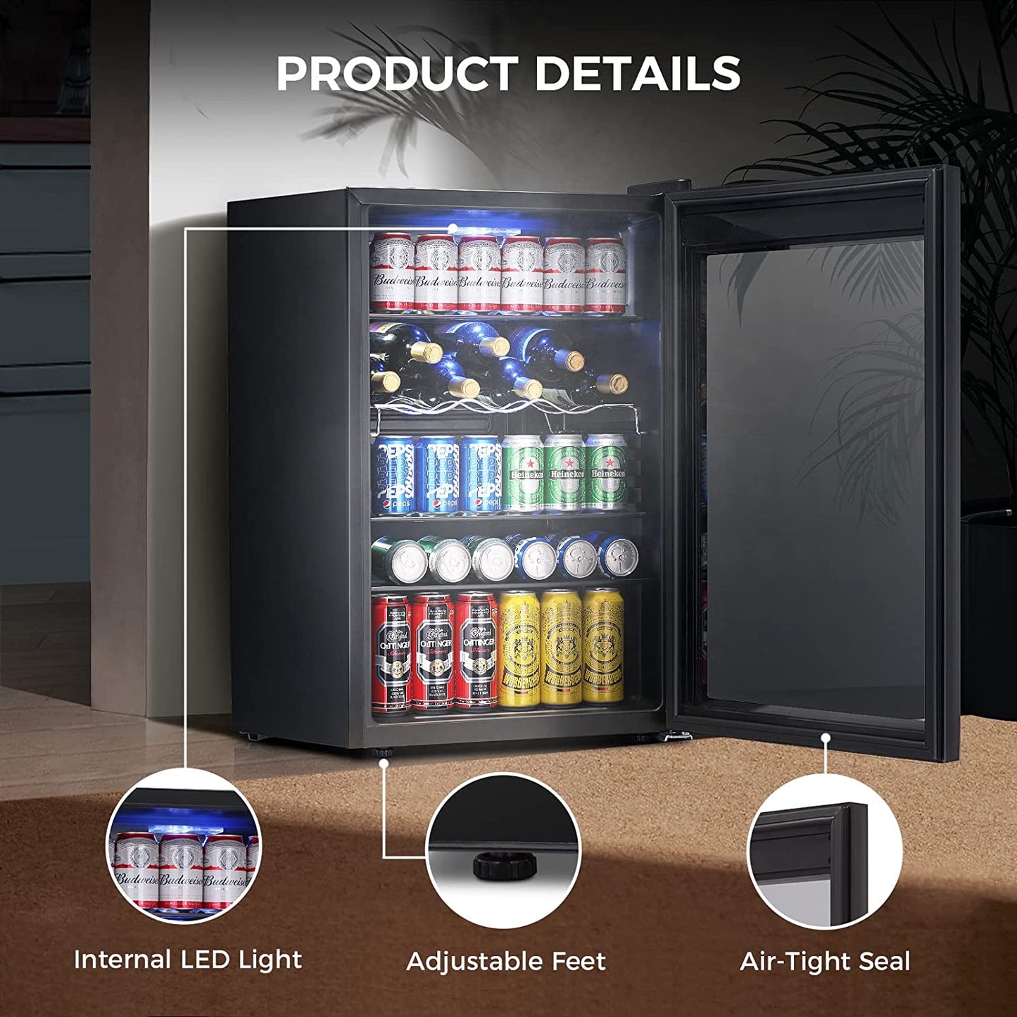 Refrigerador y enfriador de bebidas mate W58128H