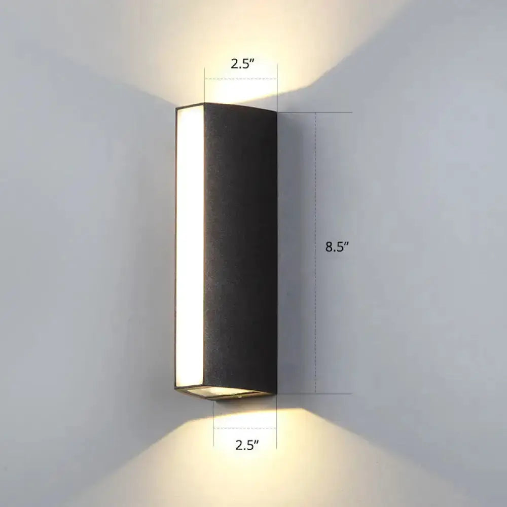 Matte black rectangular outdoor wall light dual directional LED sconce on Tampa Home & Garden Store