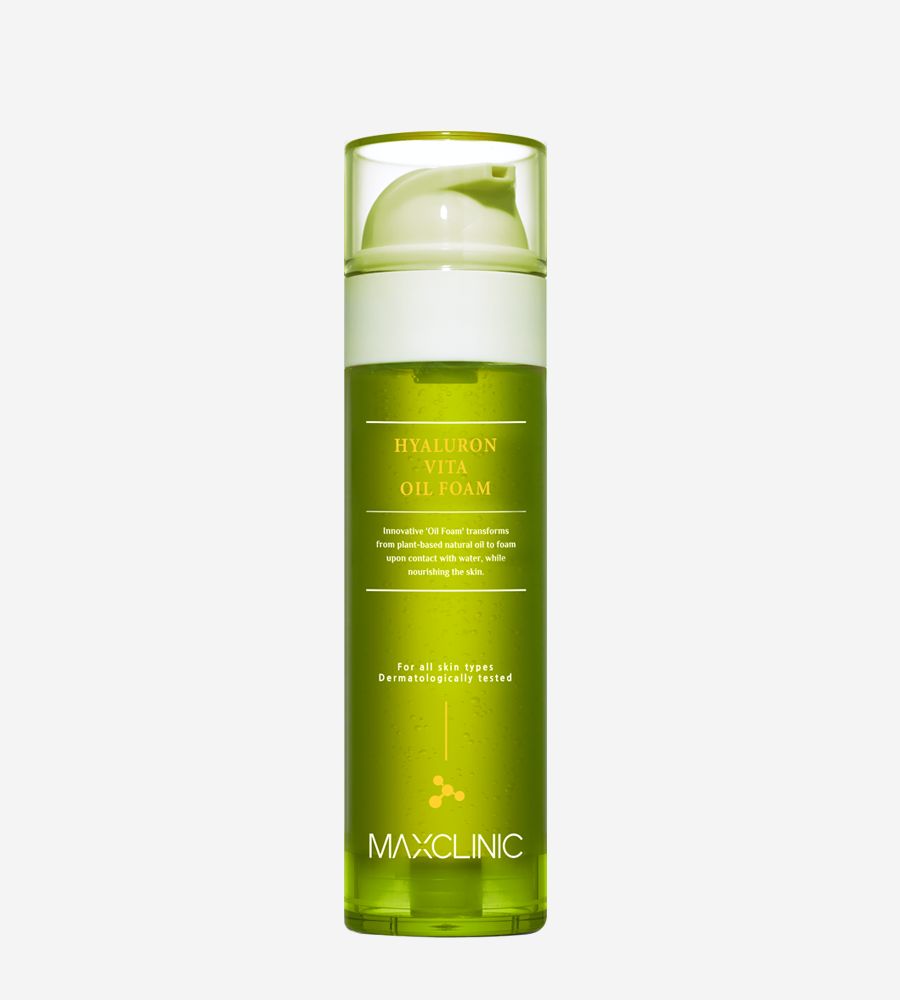 MAXCLINIC Hyaluron Vita Oil Foam cleansing oil bottle, green translucent 110g on Tampa Home & Garden Store