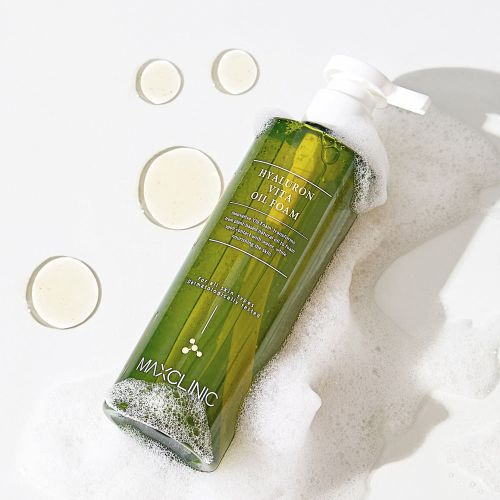 MAXCLINIC Hyaluron Vita Oil Foam cleansing oil bottle green glass with white cap 310g on Tampa Home & Garden Store
