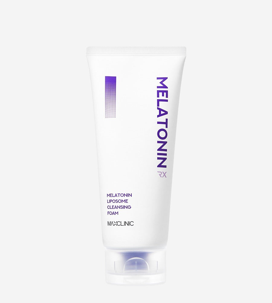 Cleansing foam MAXCLINIC Melatonin Liposome, white tube with purple vertical logo 120g on Tampa Home & Garden Store