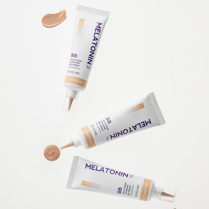 BB Cream MAXCLINIC Melatonin Shot white tubes with purple text beige swatches 3 tubes on Tampa Home & Garden Store