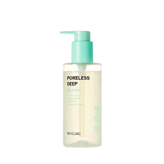 MAXCLINIC Poreless Deep Oil Foam cleansing oil bottle with turquoise pump, 200ml on Tampa Home & Garden Store