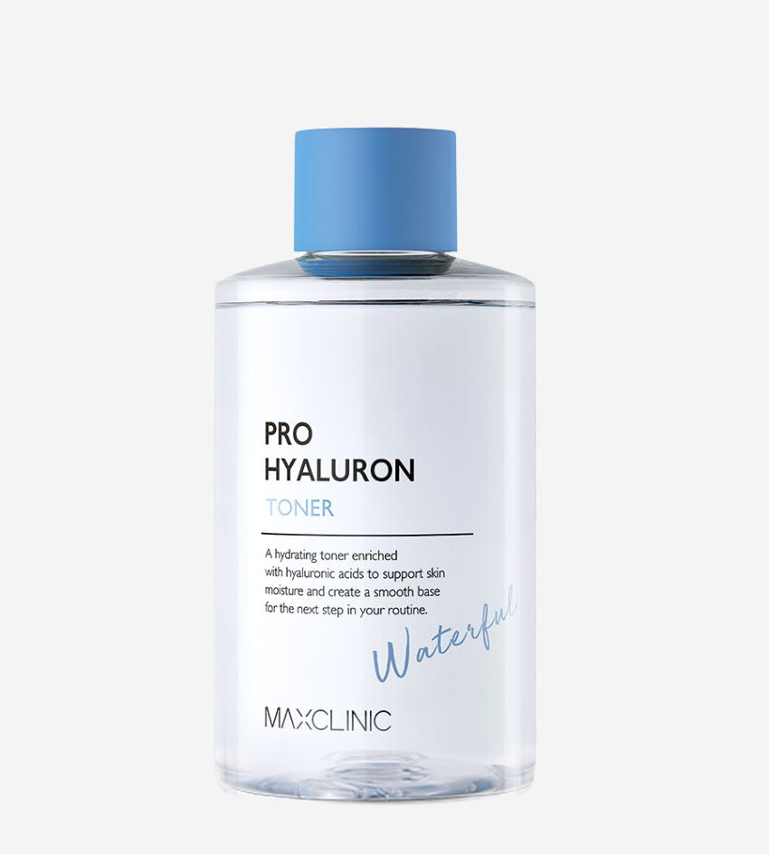 MAXCLINIC Pro Hyaluron Toner bottle with blue cap, clear 320ml on Tampa Home & Garden Store