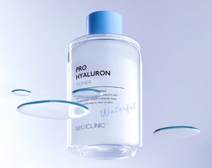 MAXCLINIC Pro Hyaluron Toner 320ml bottle with blue cap and clear container on Tampa Home & Garden Store