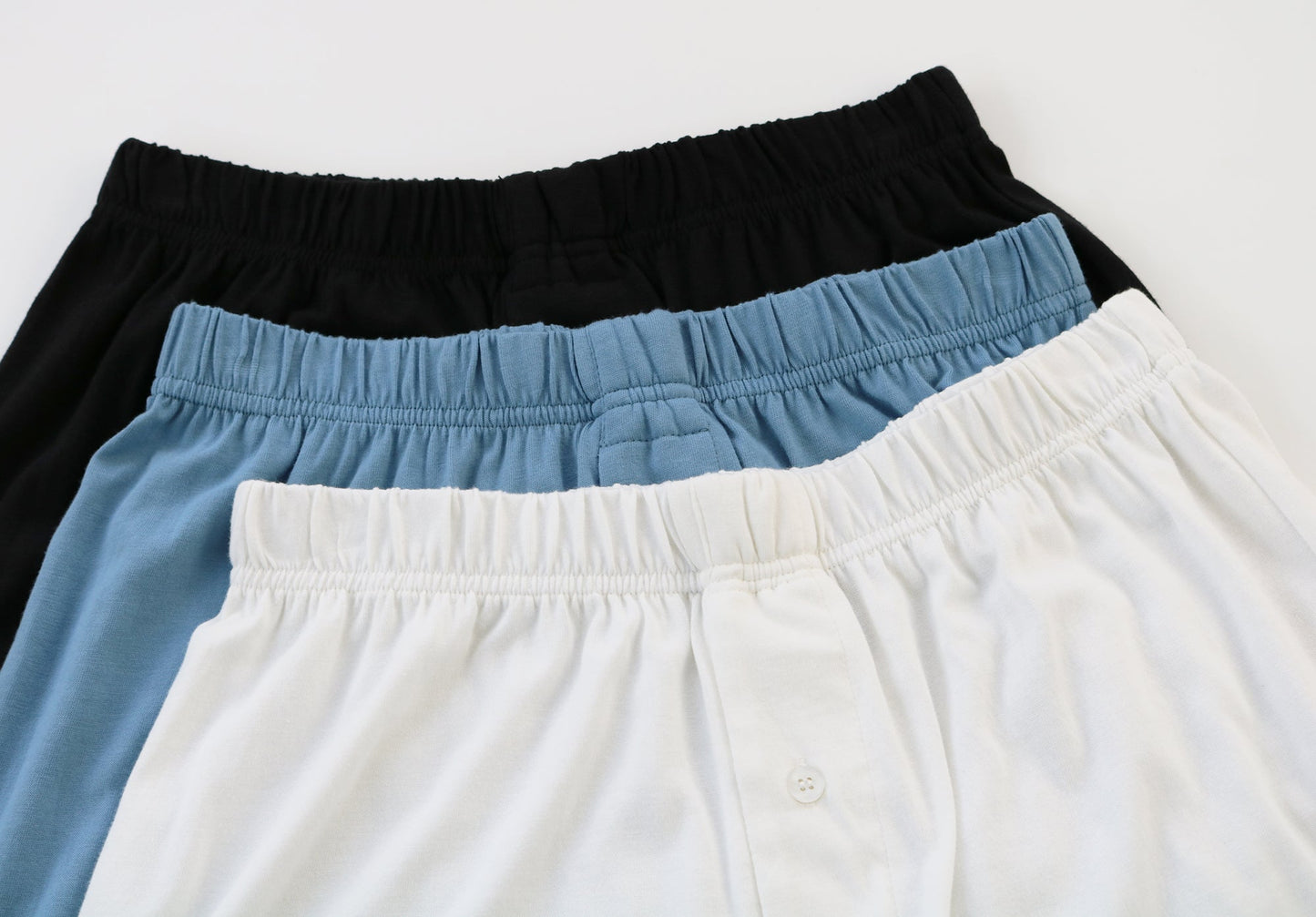 Men's Bamboo Viscose Boxers 3-pack by Spun Bamboo in black blue white on Tampa Home & Garden Store