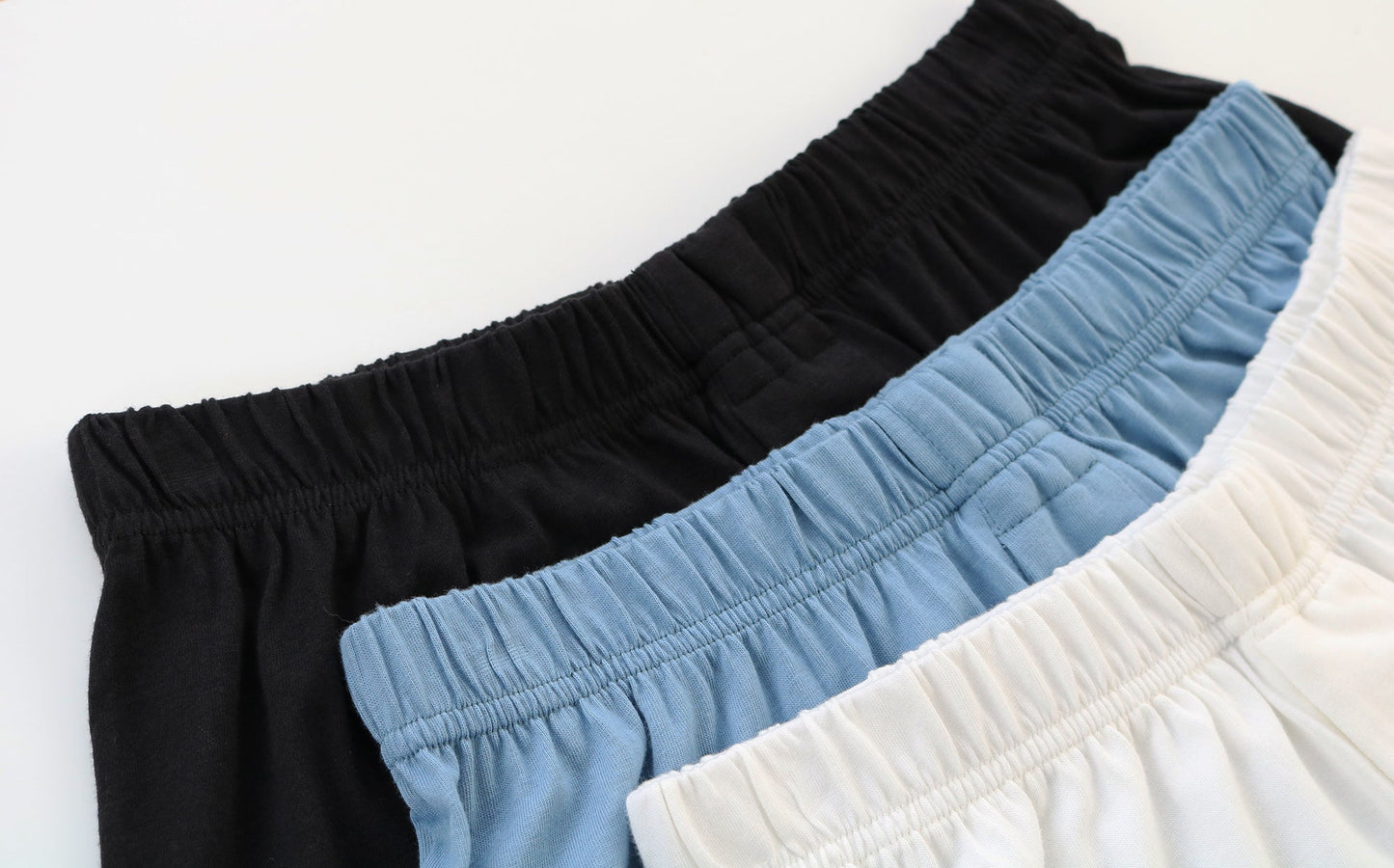 Men's Bamboo Boxers 3-Pack in black, blue, white with elastic waistbands by Spun Bamboo on Tampa Home & Garden Store