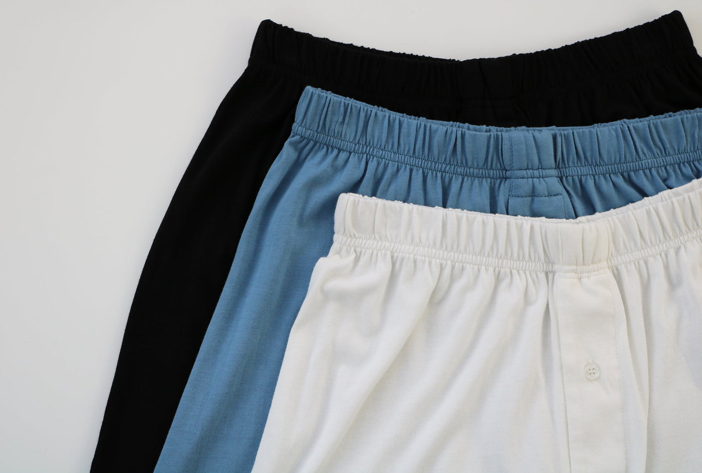 Men's bamboo viscose boxers 3-pack in black blue white by Spun Bamboo on Tampa Home & Garden Store