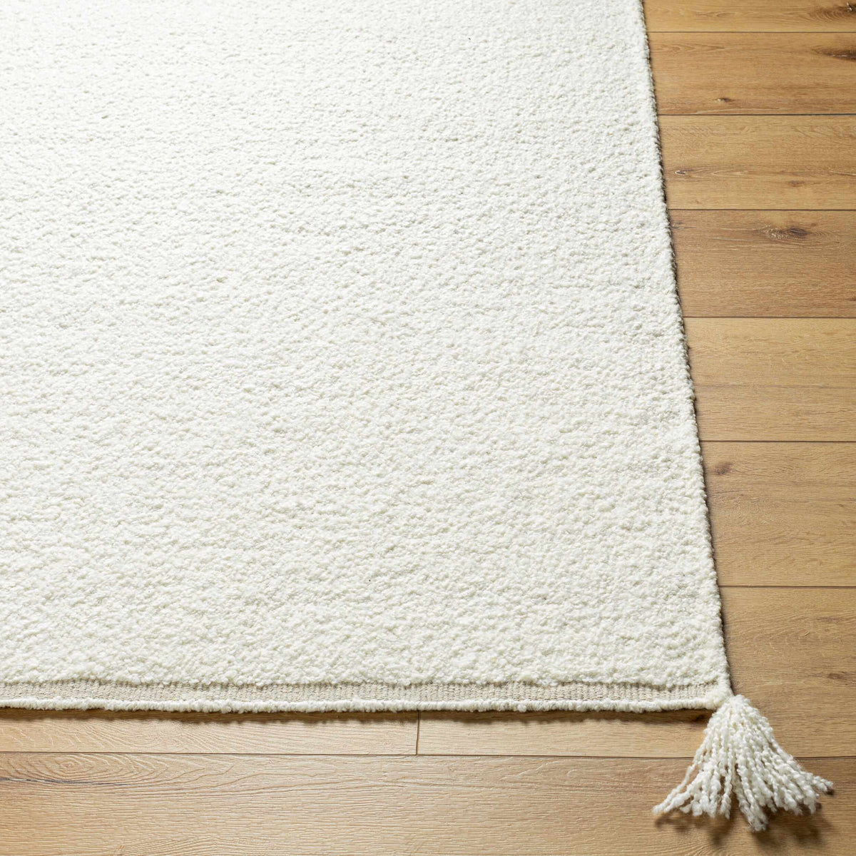 Niabi Area Rug cream shag with tassel fringe by Boutique Rugs on Tampa Home & Garden Store
