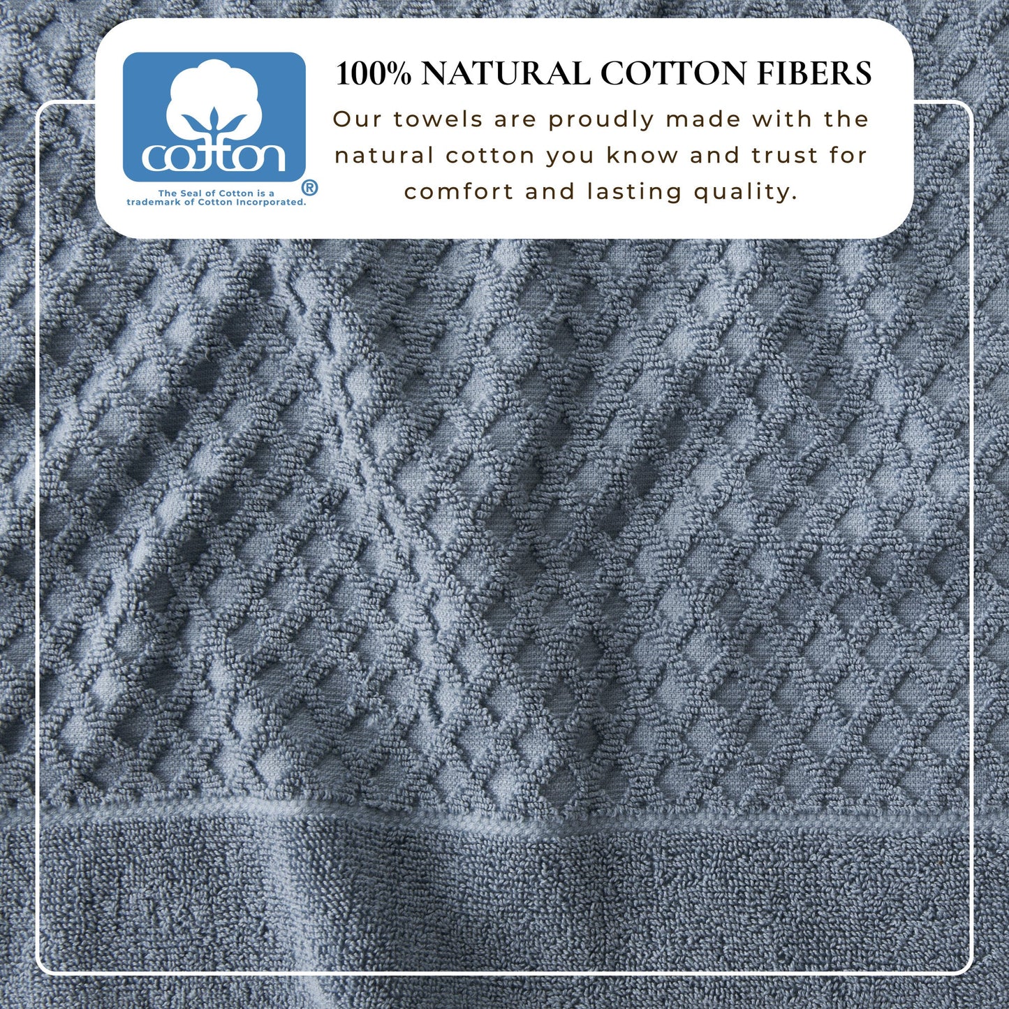 Cotton Diamond Waffle Weave Bath Towel Set