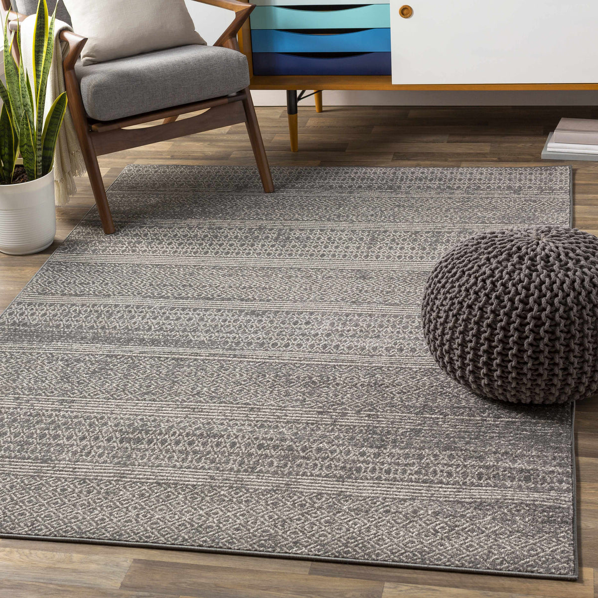 Mckinney Area Rug gray geometric pattern Boutique Rugs clearance on Tampa Home & Garden Store