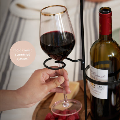 Acacia Wood Wine and Cheese Serving Board for Two