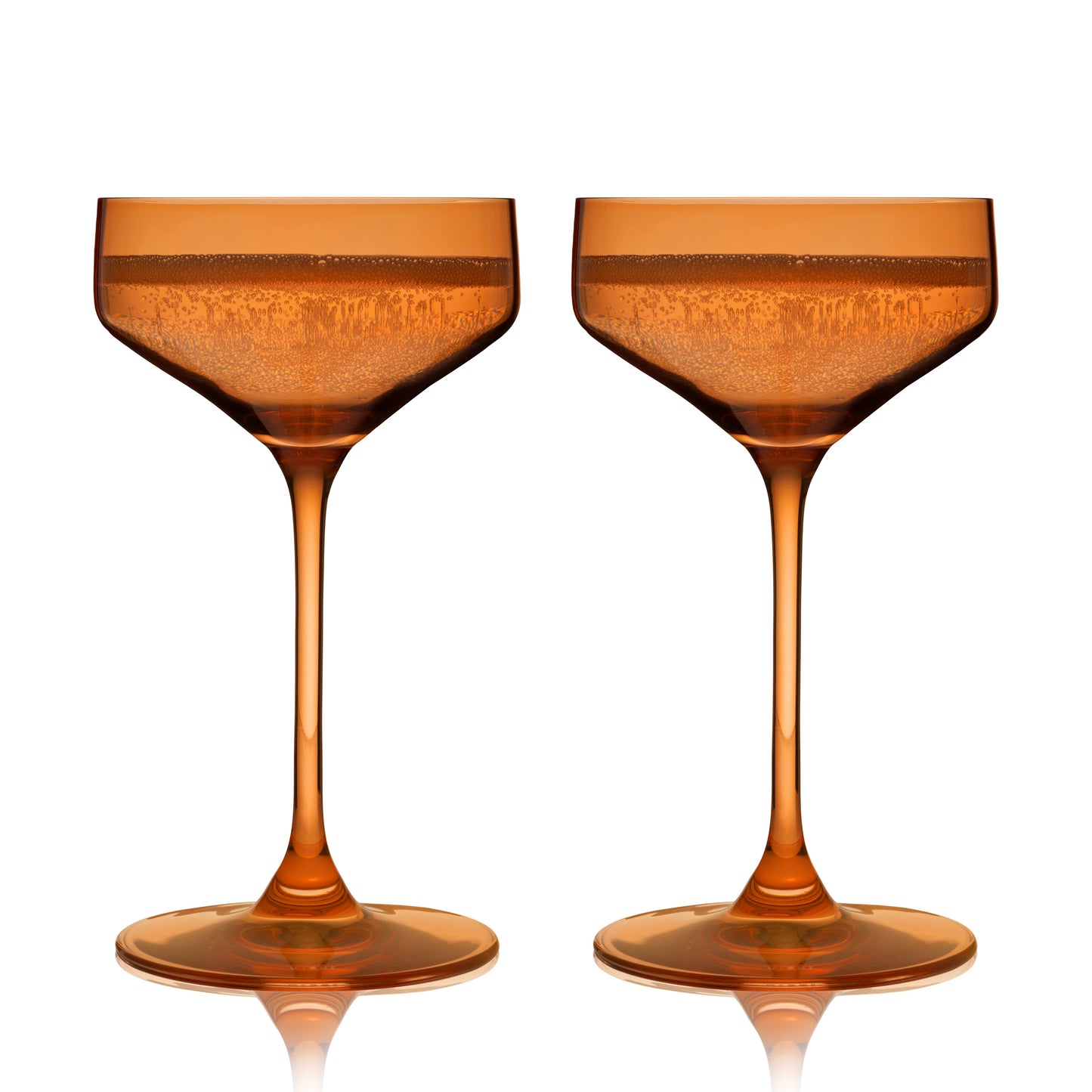 Amber Crystal Coupe Glasses and Cocktailware