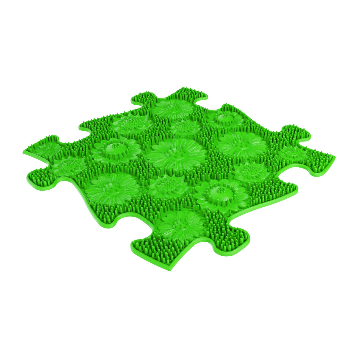 Ocean Sensory Playmat Set bright green interlocking mats with flower-shaped textures by TINNITOTS on Tampa Home & Garden Store