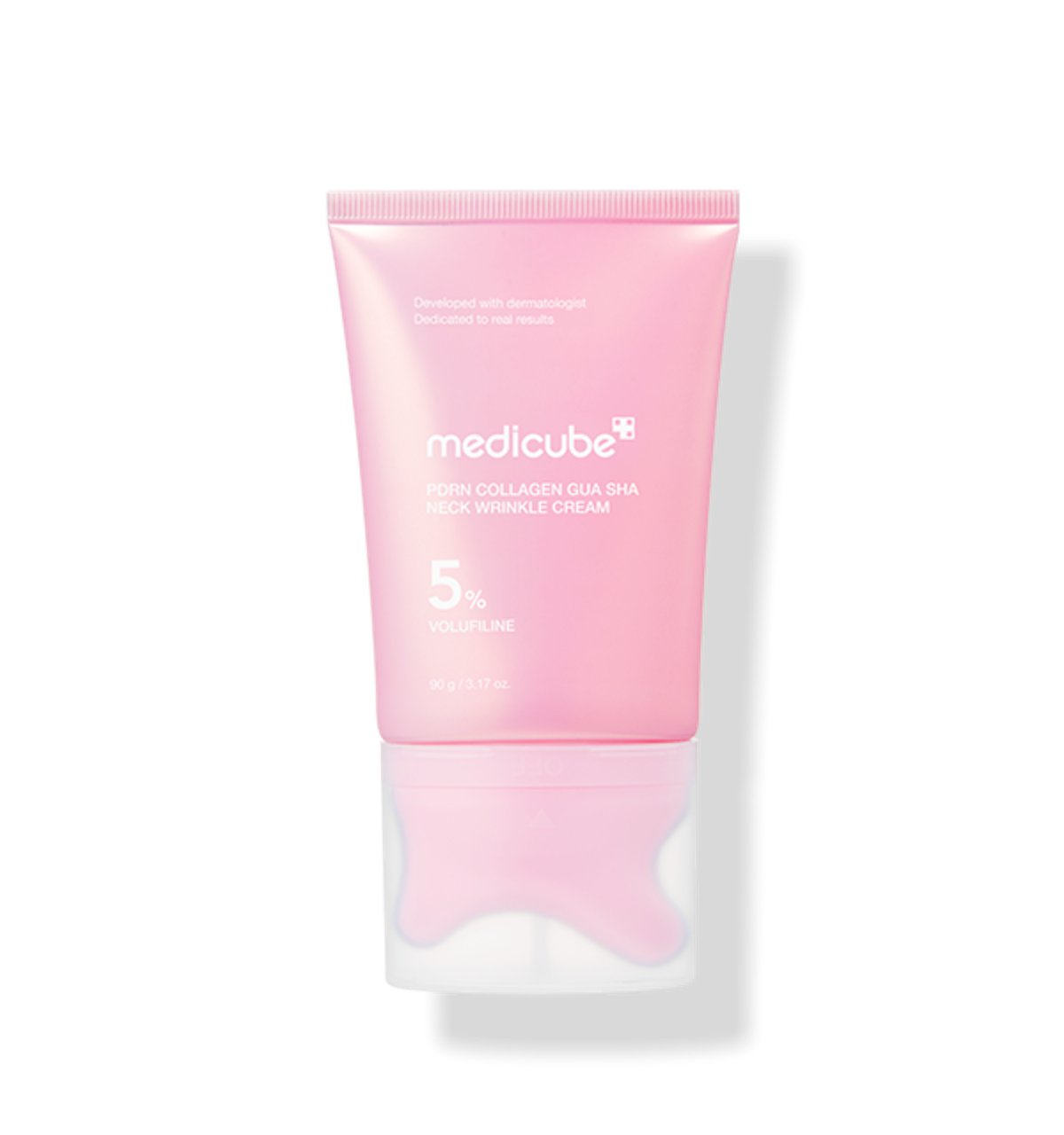 Pink medicube PDRN Collagen Gua Sha Neck Wrinkle Cream tube with 5% Volufiline, 90g on Tampa Home & Garden Store