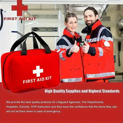 173pcs Large First Aid Kit portable bag in red with white cross logo, outdoor medical on Tampa Home & Garden Store