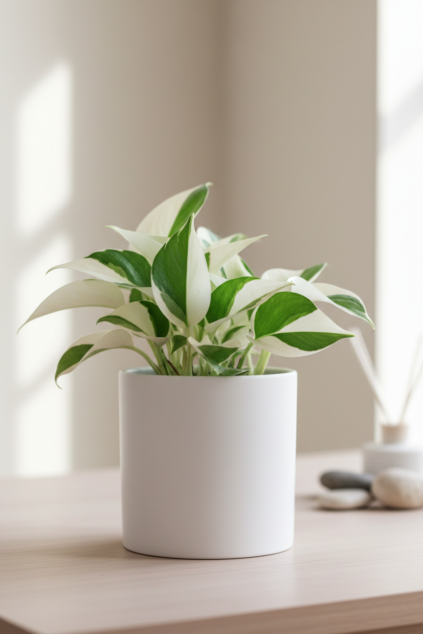 Pothos N'joy indoor plant in white 6-inch nursery pot by Rooted Treasures Farms on Tampa Home & Garden Store