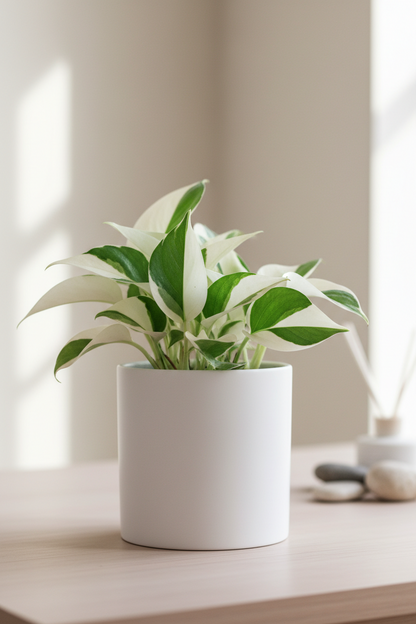 Pothos N'joy indoor plant in white 6-inch nursery pot by Rooted Treasures Farms on Tampa Home & Garden Store
