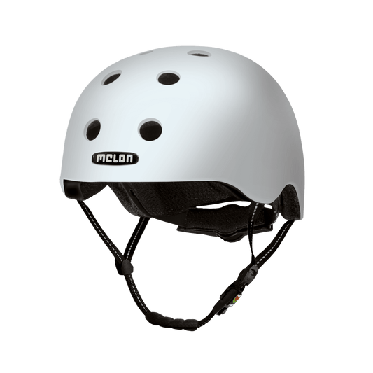Berlin bicycle helmet white with multiple ventilation holes Melon Helmets USA logo visible on Tampa Home & Garden Store