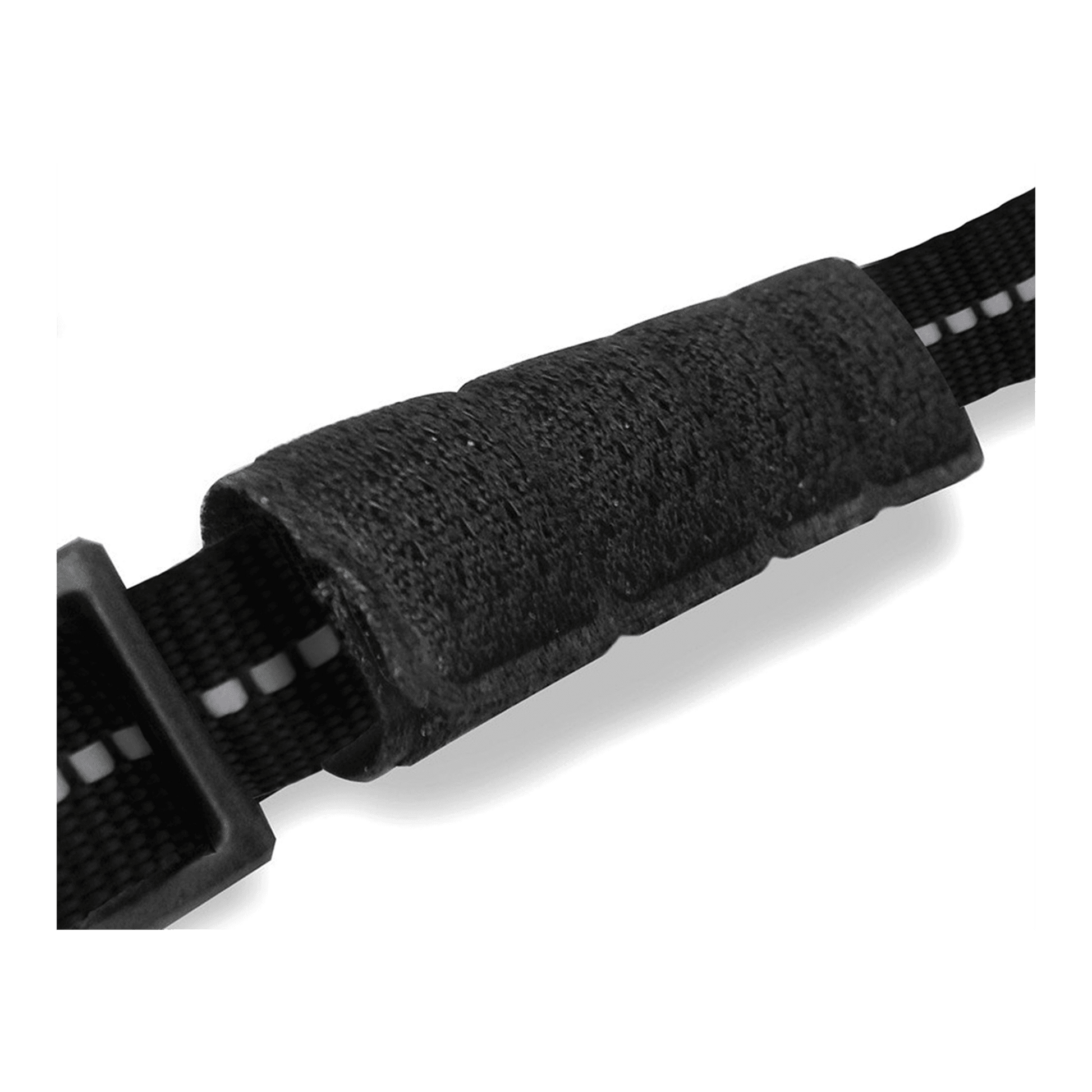 Camo Blue helmet strap close-up with black woven strap and buckle on Tampa Home & Garden Store