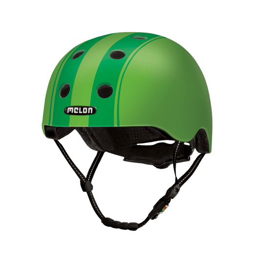 Melon Double Green bicycle helmet with lime-green stripes and ventilation holes on Tampa Home & Garden Store