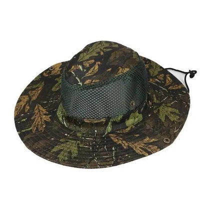 Men's camouflage sun hat with wide brim and breathable mesh crown, Stevvex, one size on Tampa Home & Garden Store