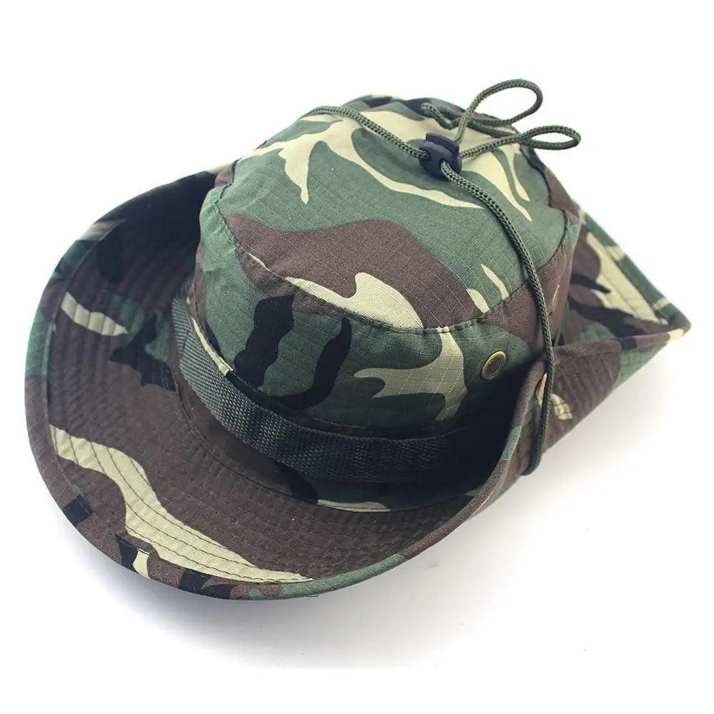 Men's camouflage sun hat, adjustable drawstring, UV protection, one size, Stevvex outdoor cap on Tampa Home & Garden Store