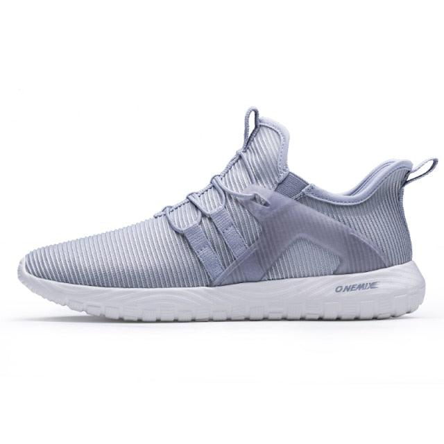 Stevvex men's blue running shoes with breathable knit mesh and lightweight white outsole on Tampa Home & Garden Store