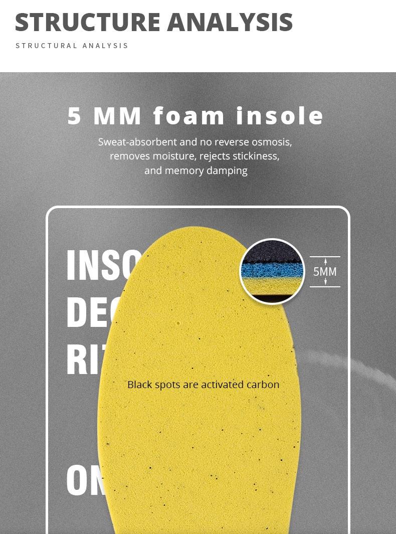 Stevvex athletic 5mm foam insole diagram, yellow foam with activated carbon specks on Tampa Home & Garden Store