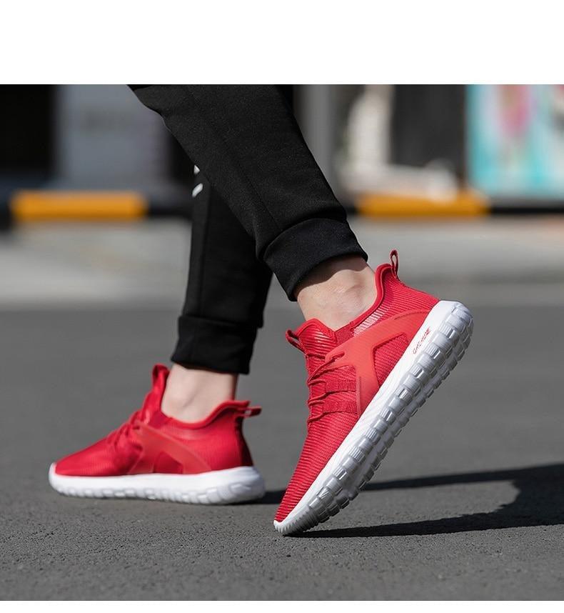 Stevvex red breathable mesh running shoes lightweight athletic sneakers on Tampa Home & Garden Store
