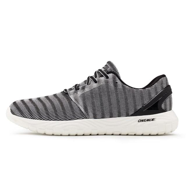 Stevvex men's running shoes gray breathable mesh upper with white cushioned sole lace-up athletic sneakers on Tampa Home & Garden Store